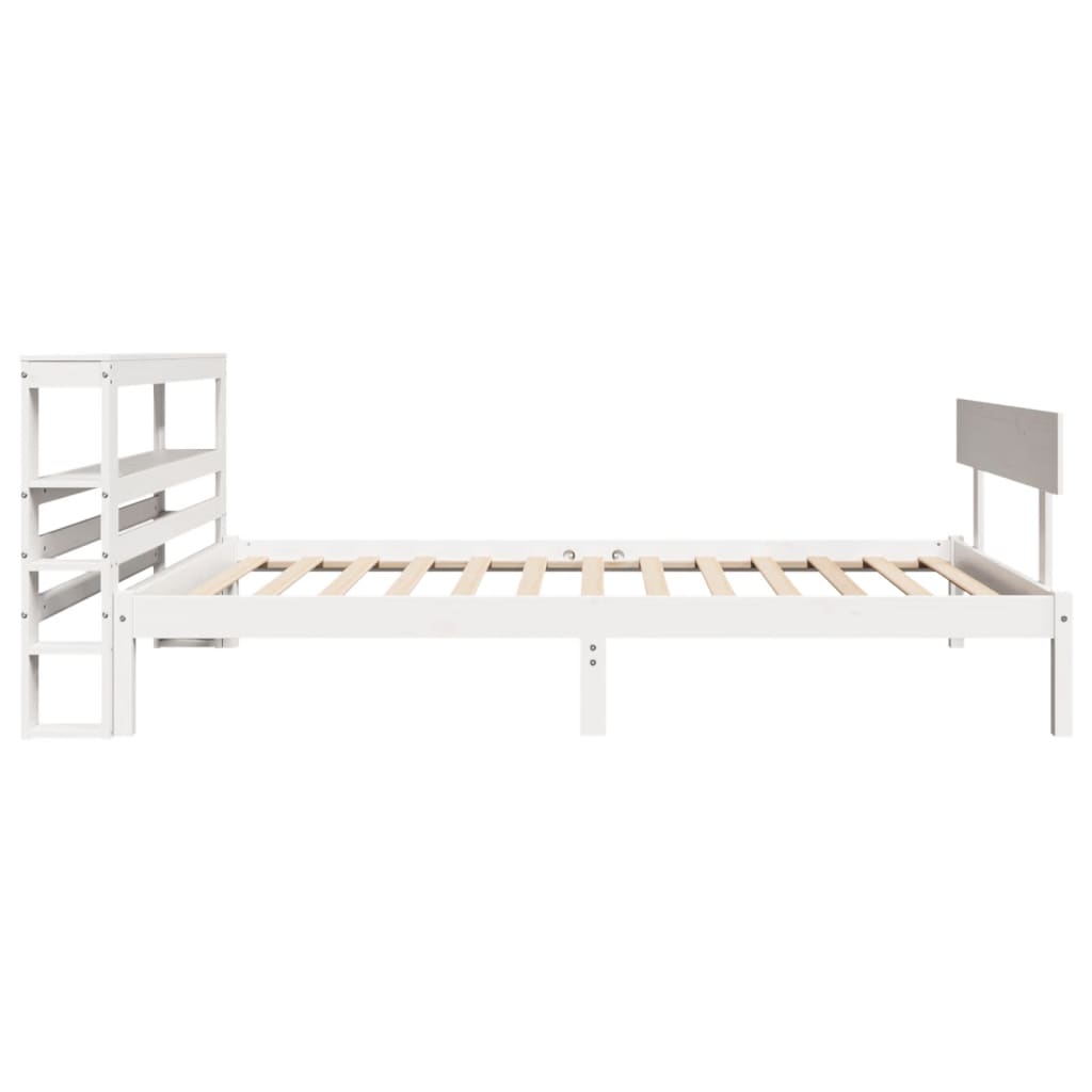 Letto Senza Materasso Bianco 90x190 Cm In Legno Massello Pino - Image 5