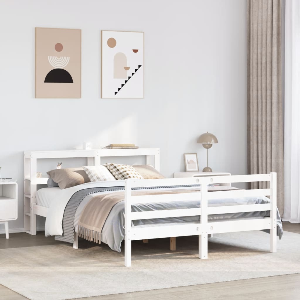 Letto Senza Materasso Bianco 120x190 Cm Legno Massello Di Pino