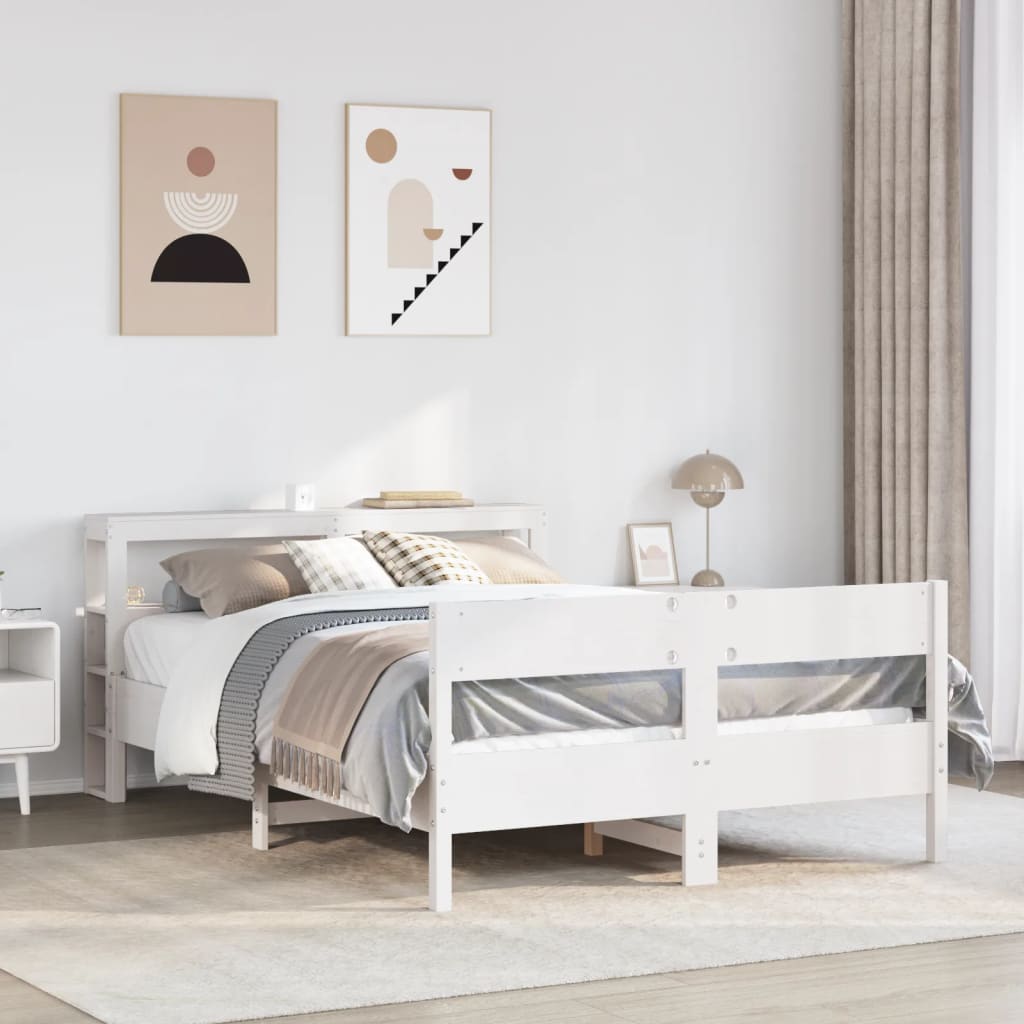Letto Senza Materasso Bianco 120x190 Cm Legno Massello Di Pino