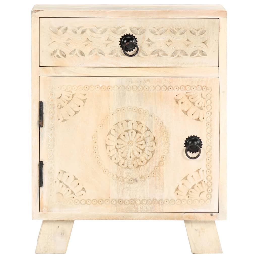 Comodino 40x30x50 Cm In Legno Massello Di Mango