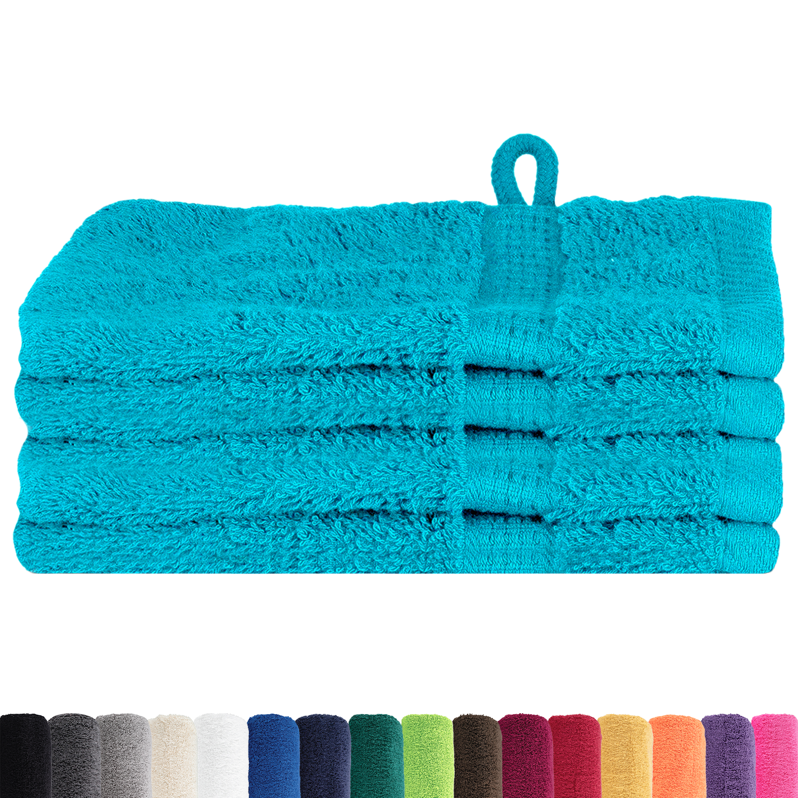 Panni Per Il Viso 4 Pcs Turchese Cotone - Image 3