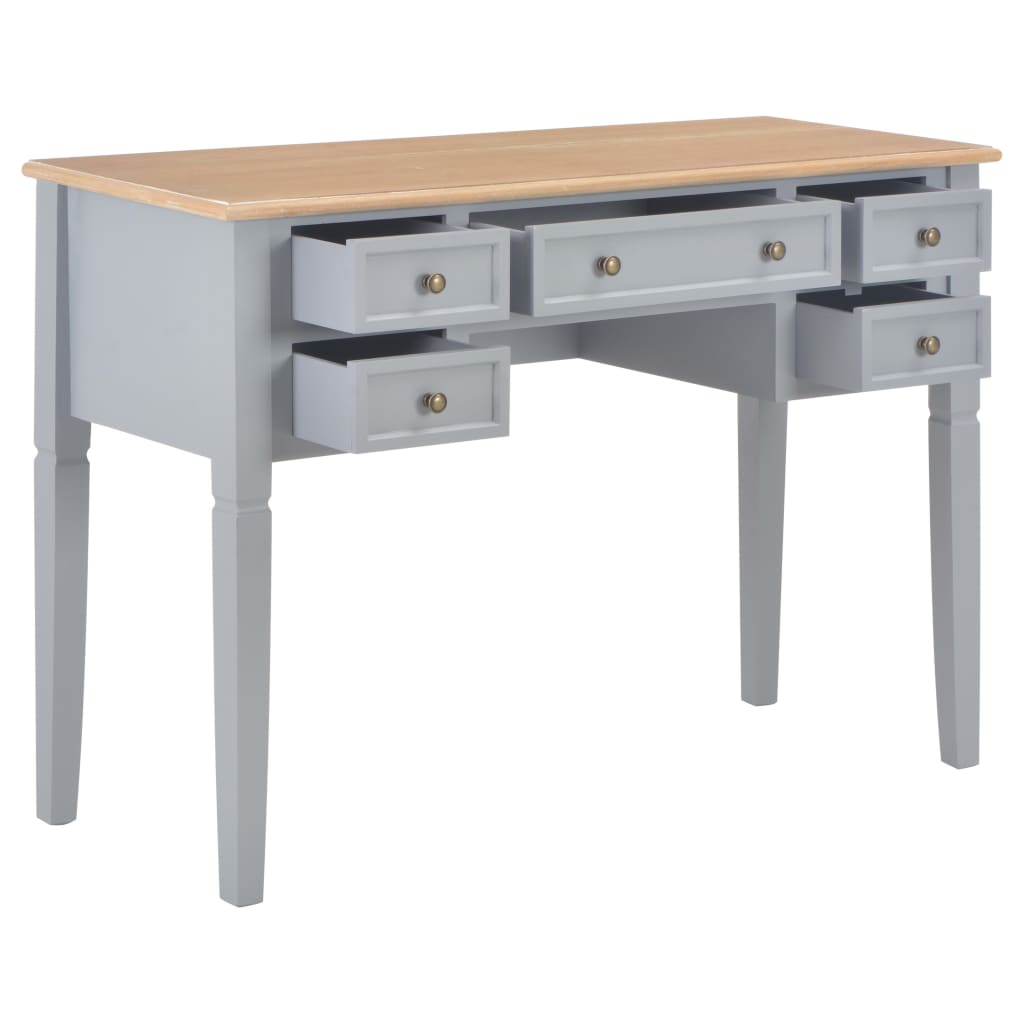 Scrivania Grigia 109,5x45x77,5 Cm In Legno
