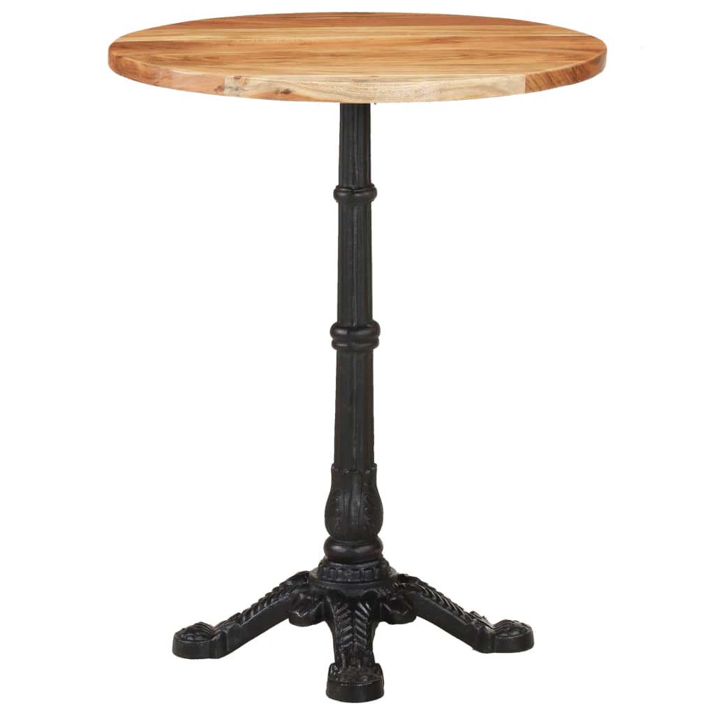 Tavolino Da Bistrot Ø60x76 Cm In Legno Massello Di Acacia
