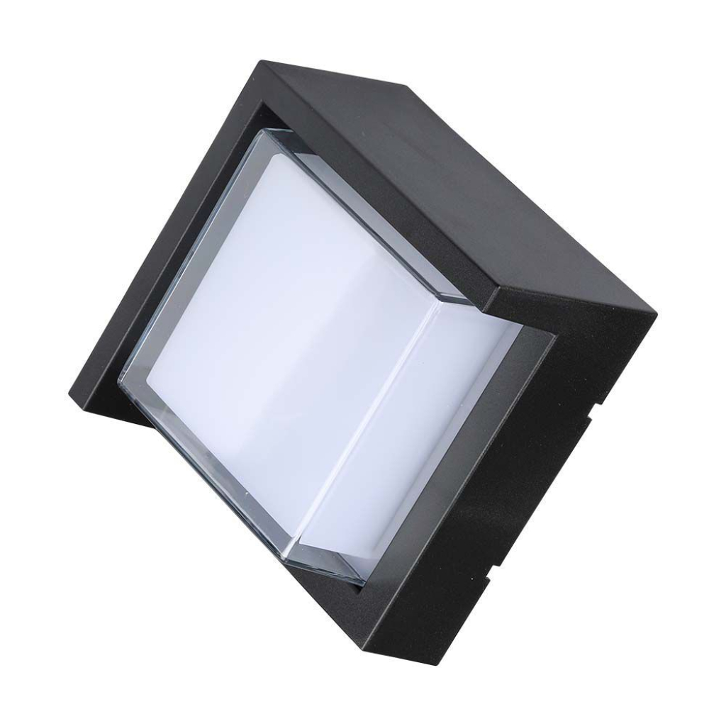 7w Led Wall Light Sami Frame Black Square 3000k