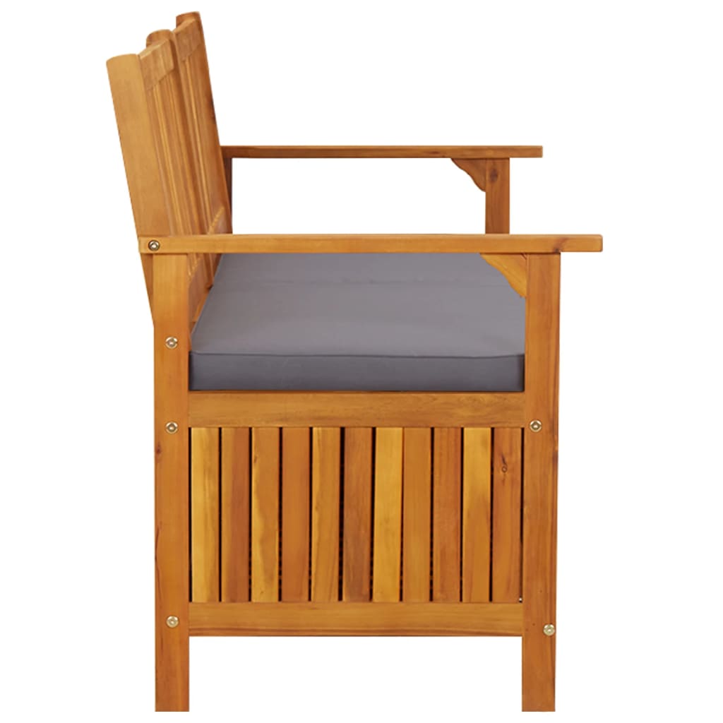 Cassapanca Con Cuscino 148 Cm In Legno Massello Di Acacia - Image 3