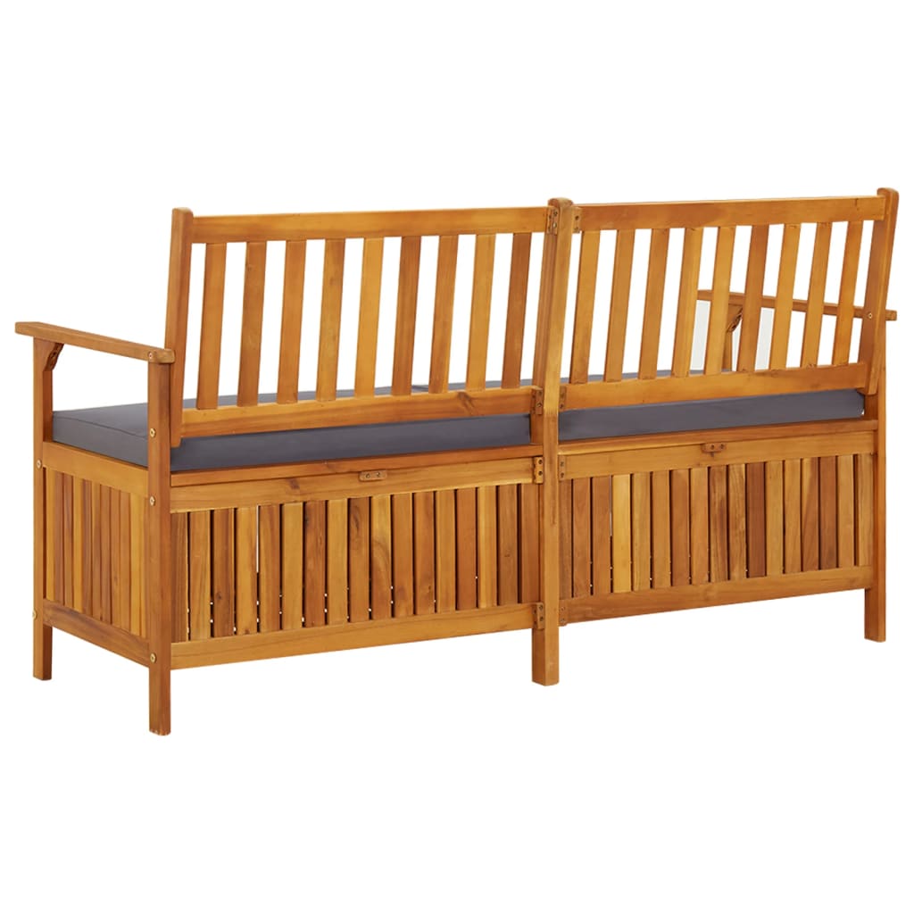 Cassapanca Con Cuscino 148 Cm In Legno Massello Di Acacia - Image 4