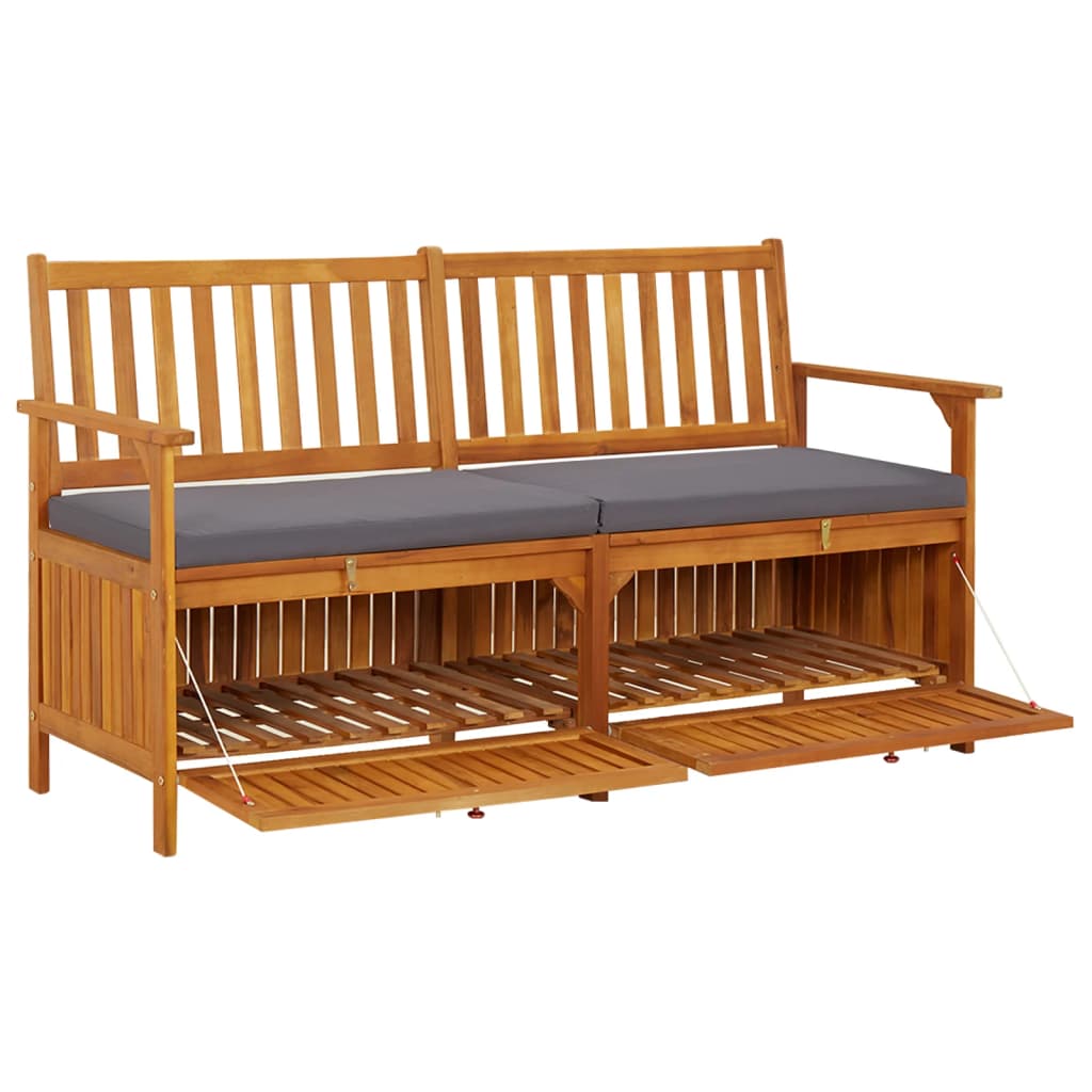 Cassapanca Con Cuscino 148 Cm In Legno Massello Di Acacia - Image 5