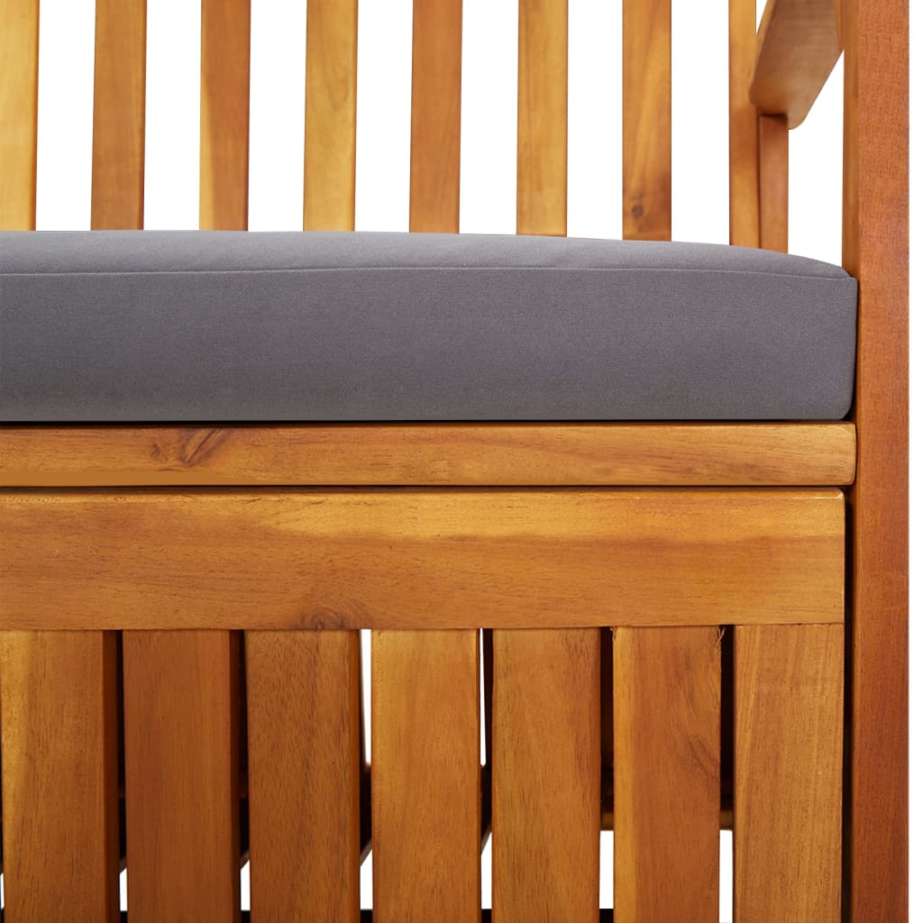 Cassapanca Con Cuscino 148 Cm In Legno Massello Di Acacia - Image 6