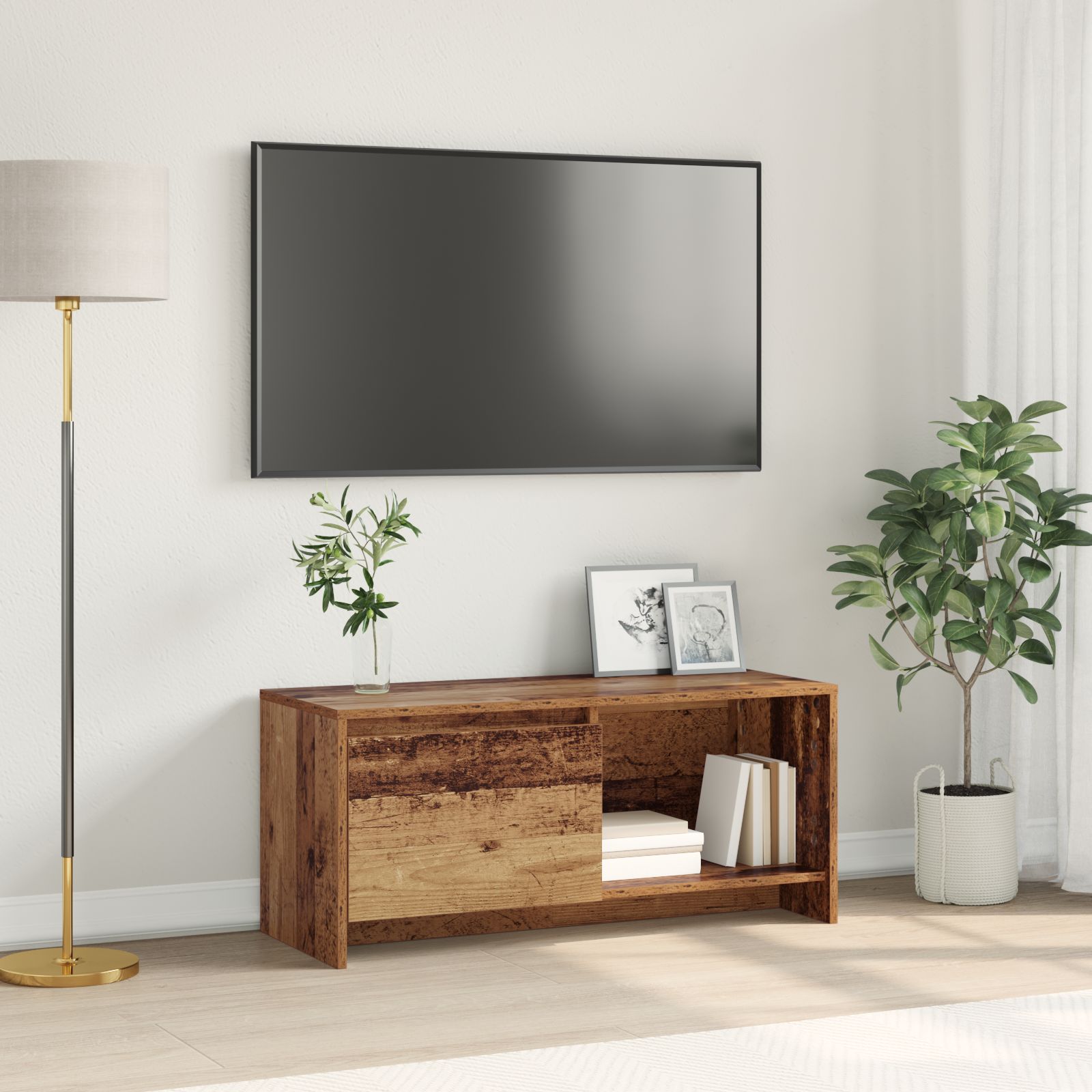 vidaXL Soporte de TV Madera antigua Madera contrachapada