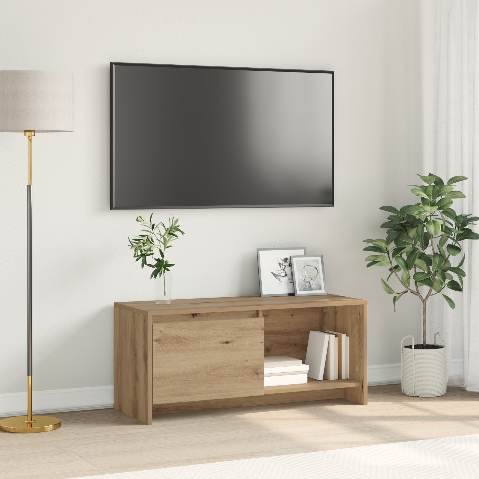 vidaXL Soporte de TV Roble artisan Madera contrachapada