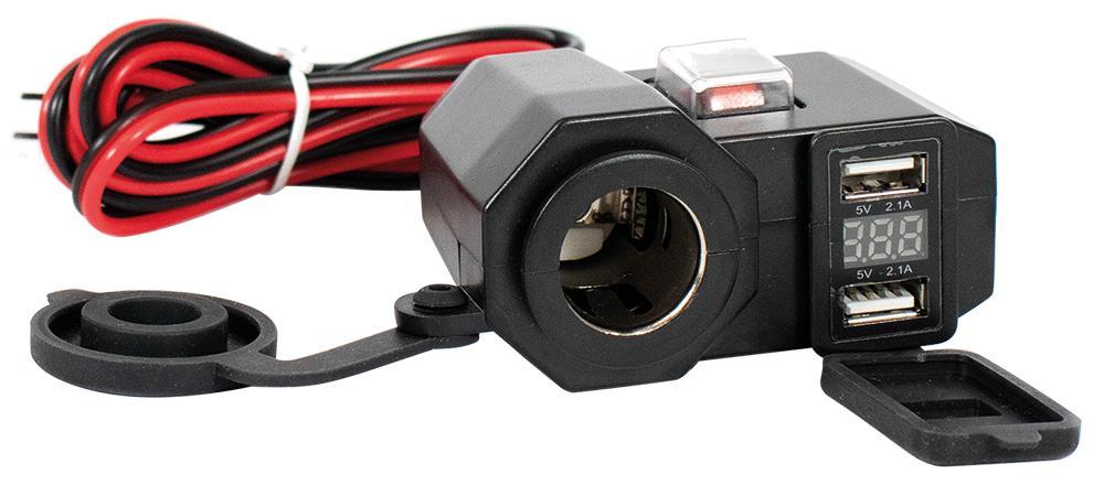 Presa 12v + 2 Prese Usb + Voltmetro