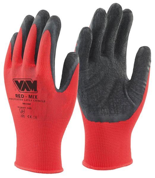 Coppia Guanti Red Mix Spalmati In Lattice Crinkle Taglia Xxl/11