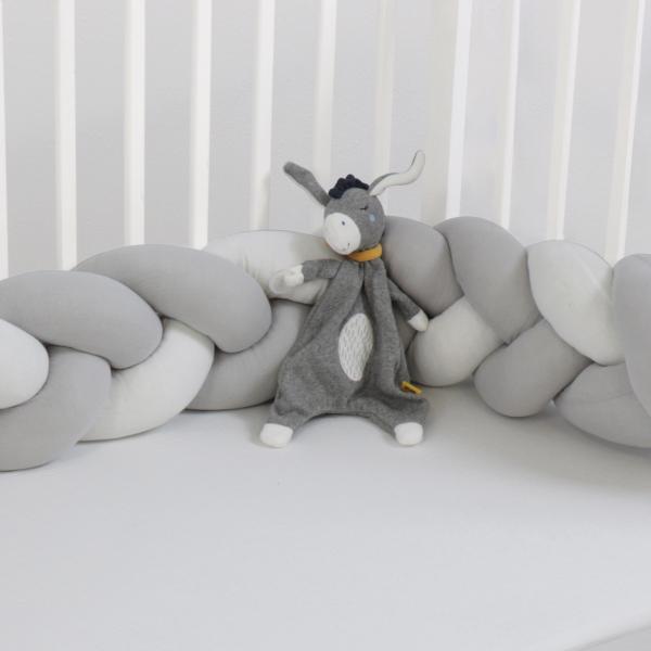 Treccia Paracolpi Per Culla E Lettino Grigia/bianca