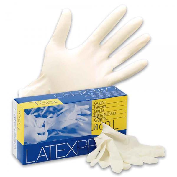 Box 100 Guanti Latexpro In Lattice Bianco Taglia S (6-6,5)