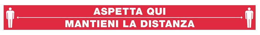 Conf. 3 Strisce Adesive ''aspetta Qui'' 100x10 Cm Rosse