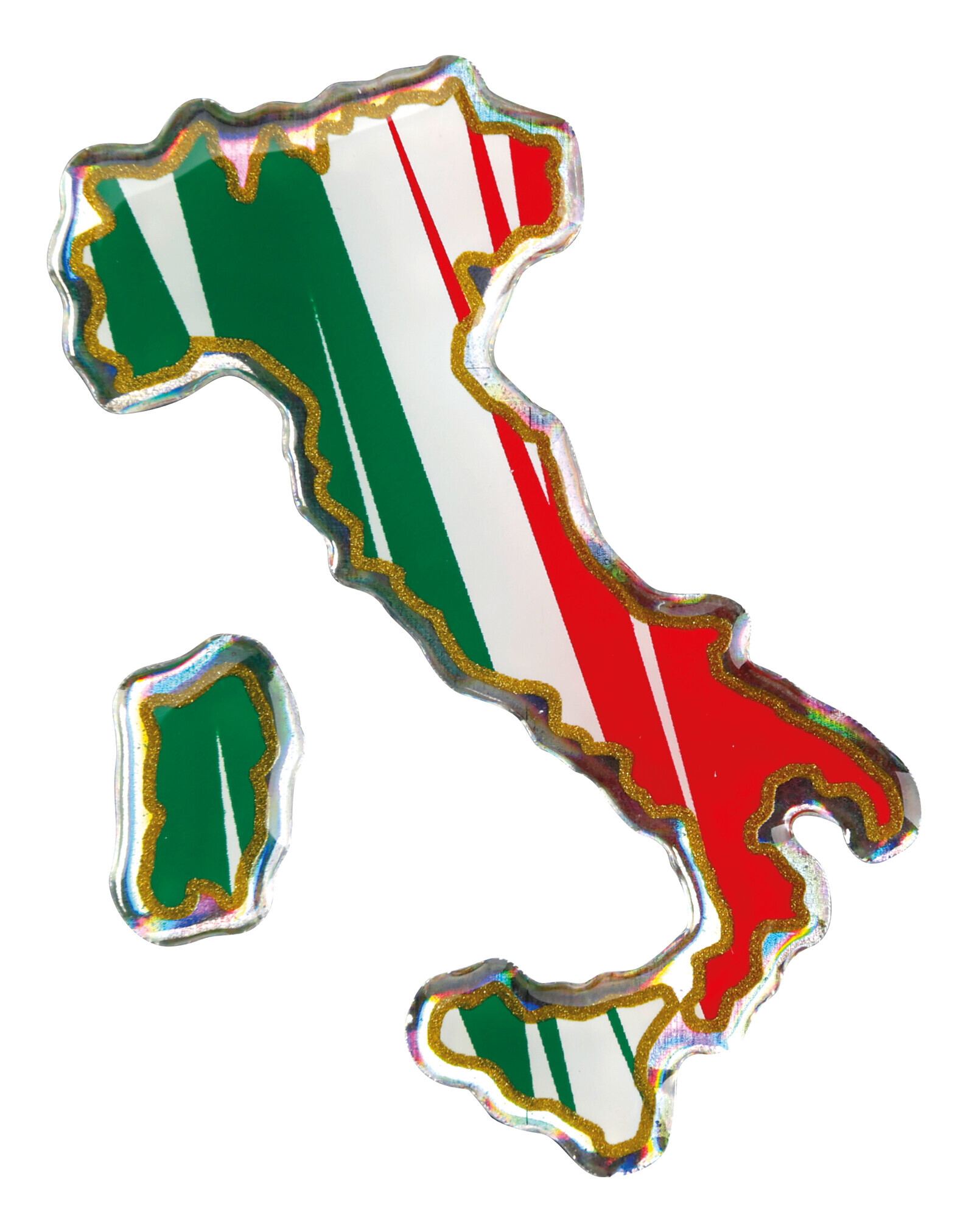 Sticky 3d - Stivale Tricolore Italia, 1 Pz - 35x66 mm