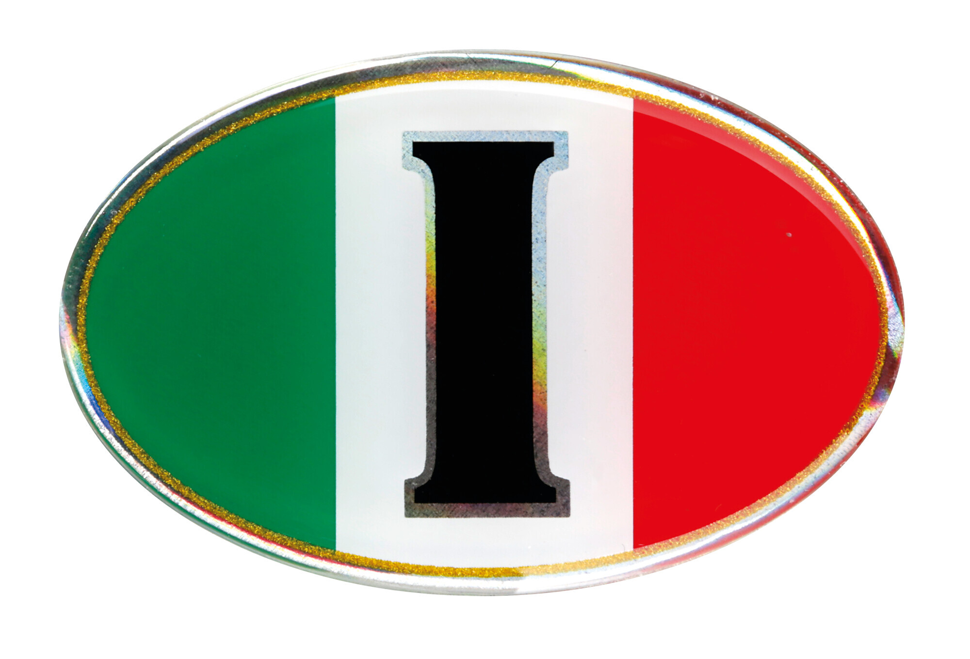 Sticky 3d - Ovale Tricolore Italia, 1 Pz - 61x40 mm