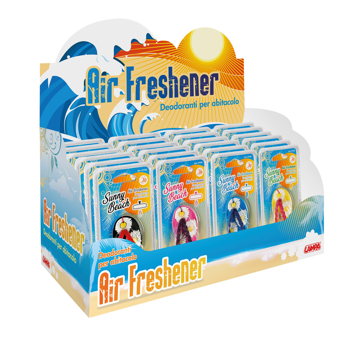 Sunny Beach, Deodorante Per Abitacolo, Espositore 24 pz
