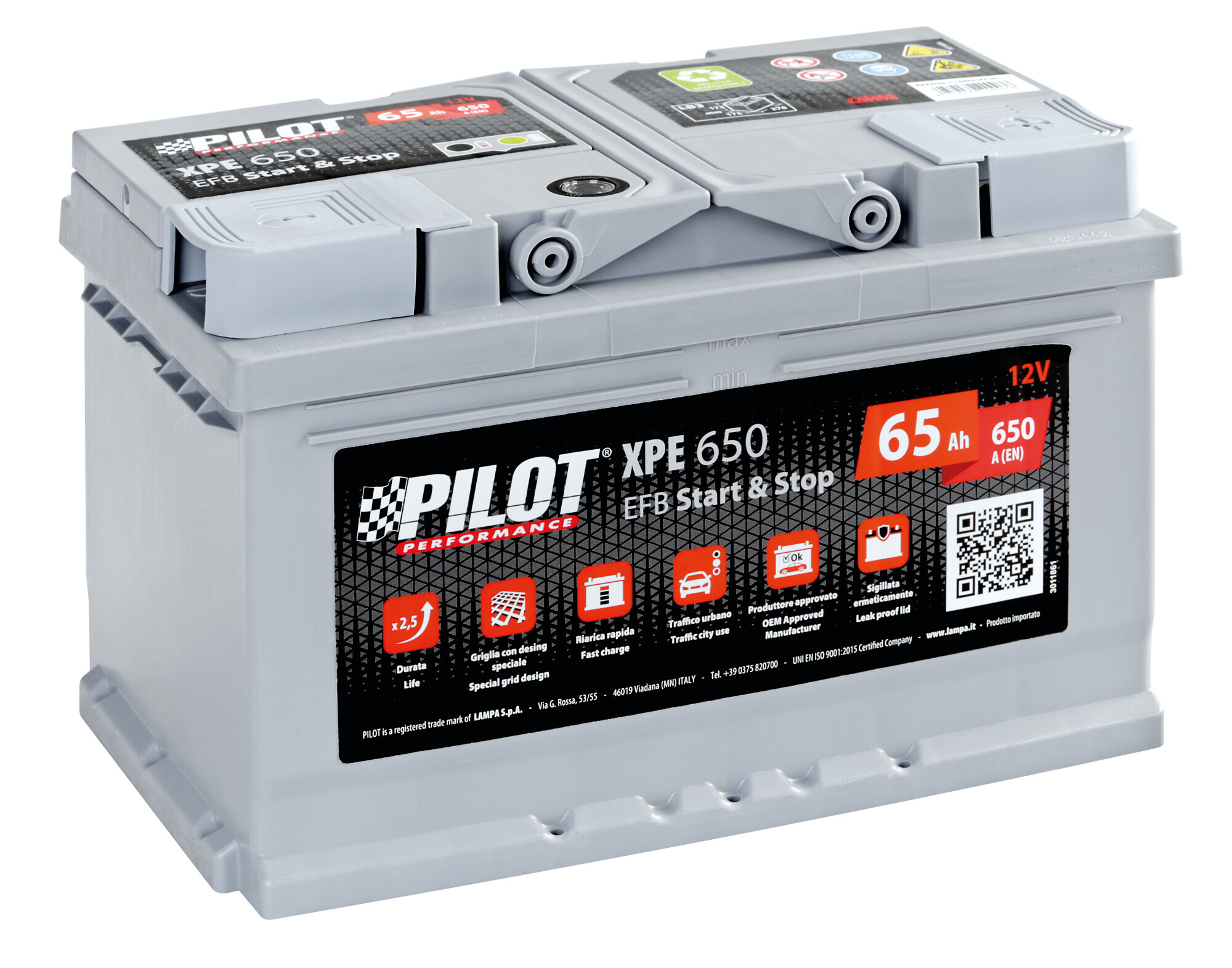 Batteria 12v - Pilot StarT-Stop Efb - 65 Ah - 650 A - Lb3