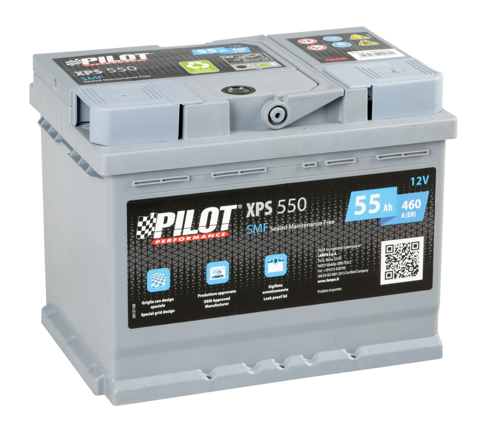 Batteria 12v - Pilot Smf - 55 Ah - 460 A - l2