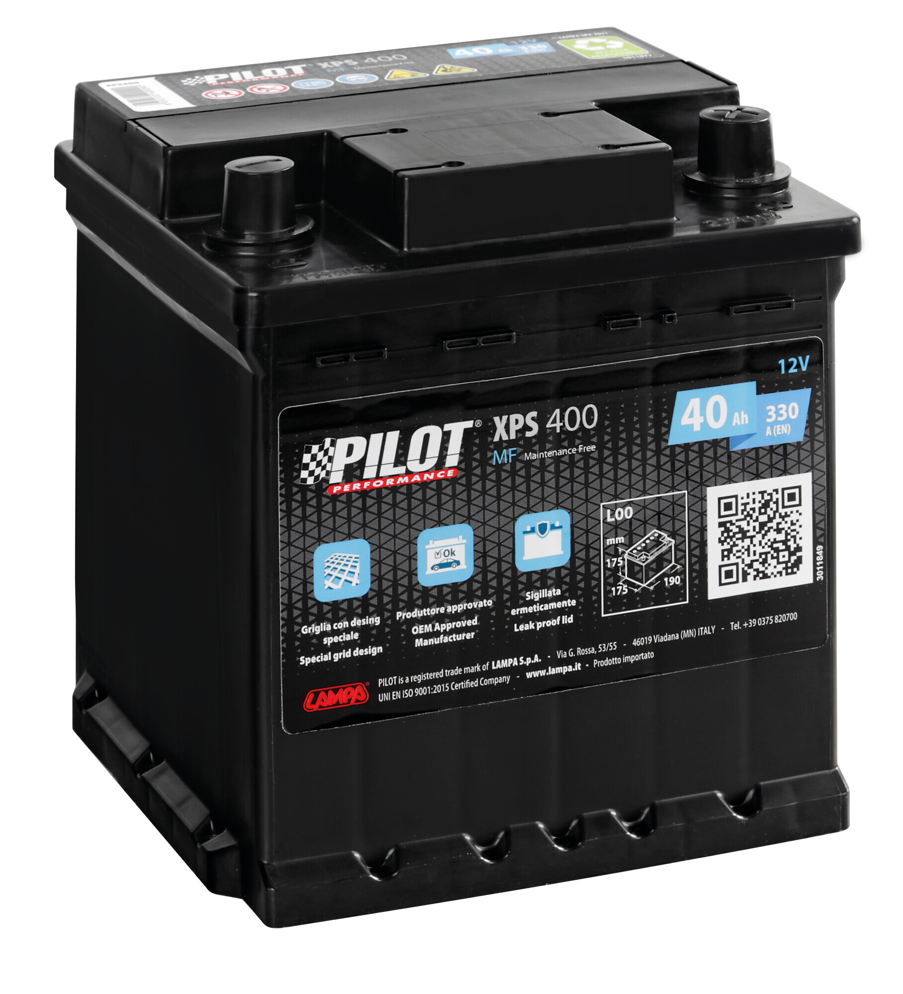 Batteria 12v - Pilot Smf - 40 Ah - 330 A - l0