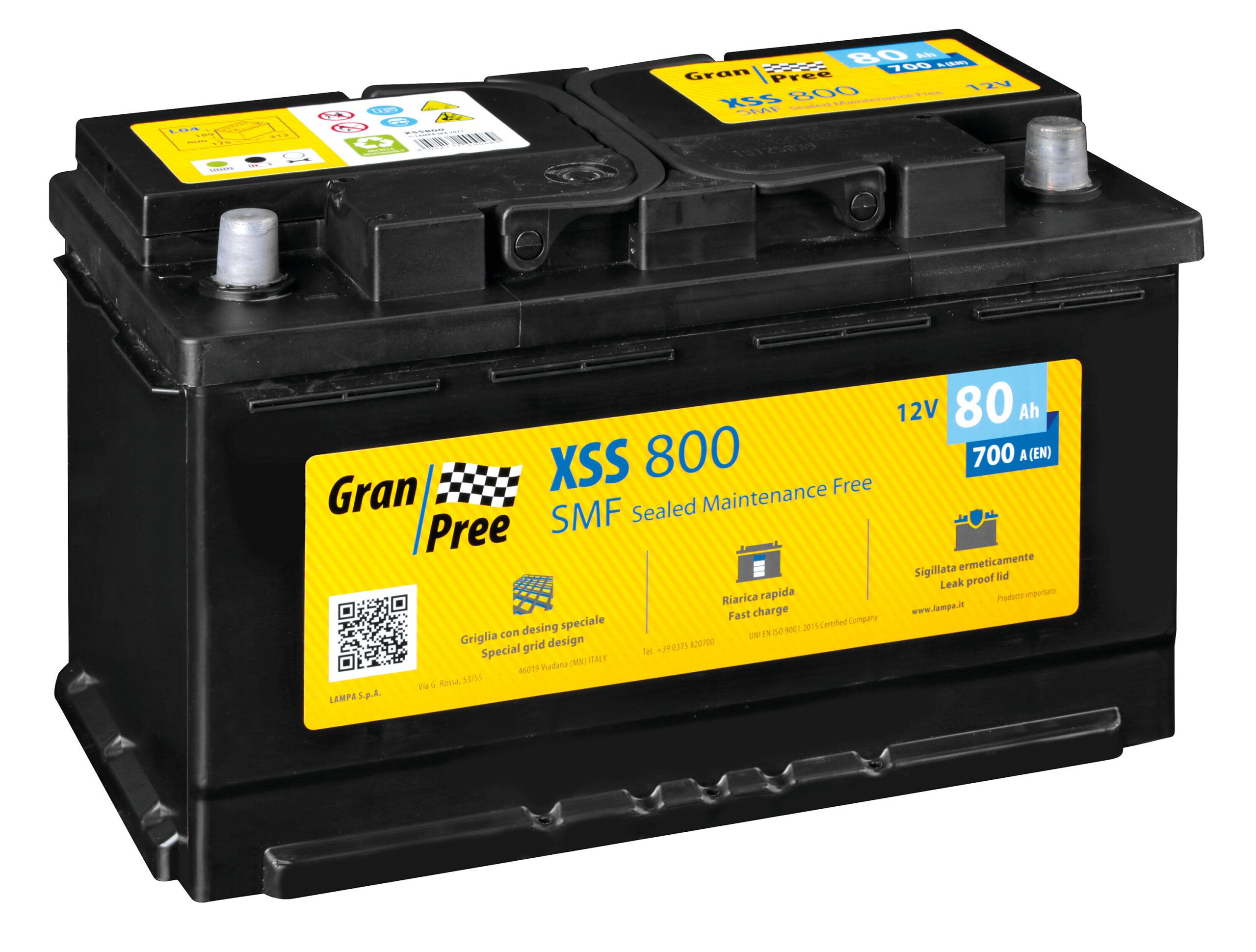 Batteria 12v - Gran Pree Smf - 80 Ah - 700 A - l4