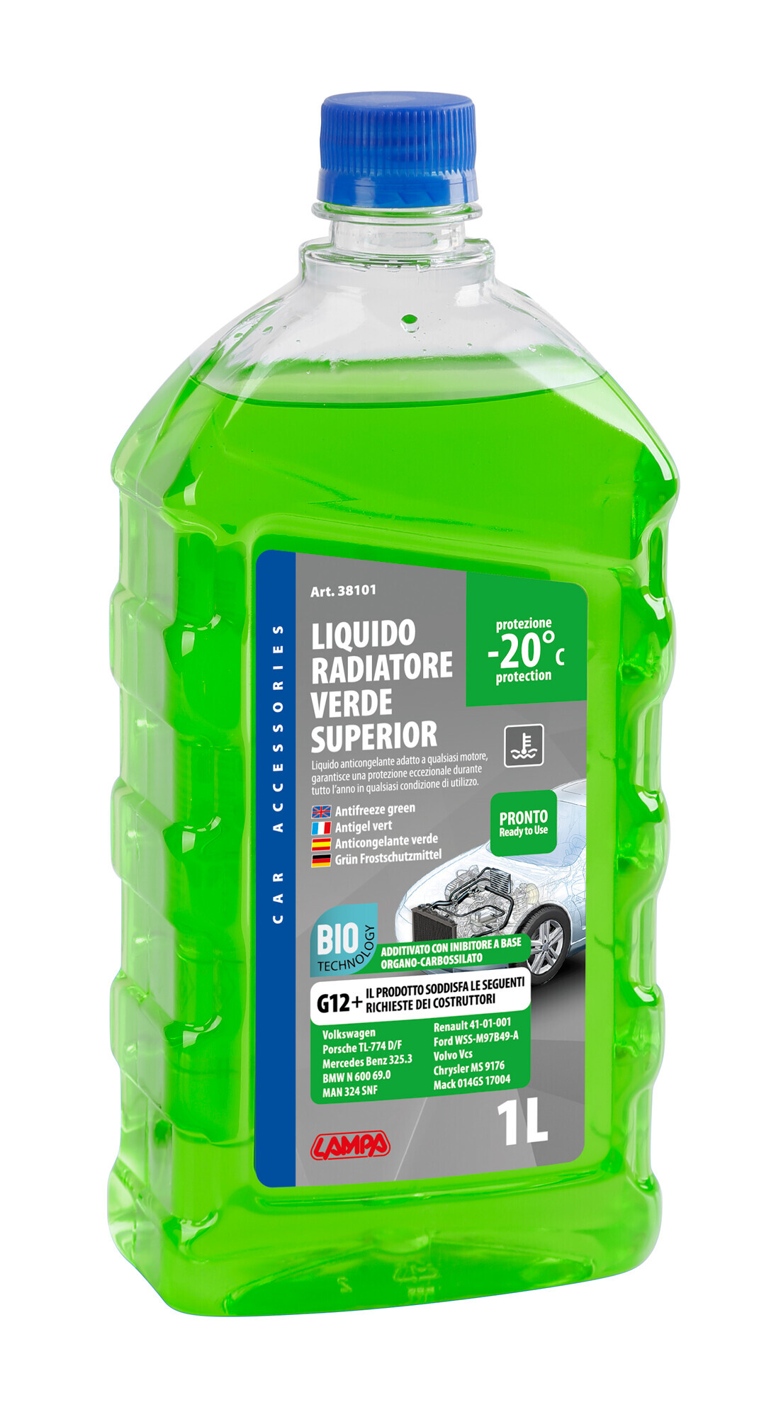 SuperioR-Verde G12+, Liquido Antigelo Radiatore (-20°c) - 1 L