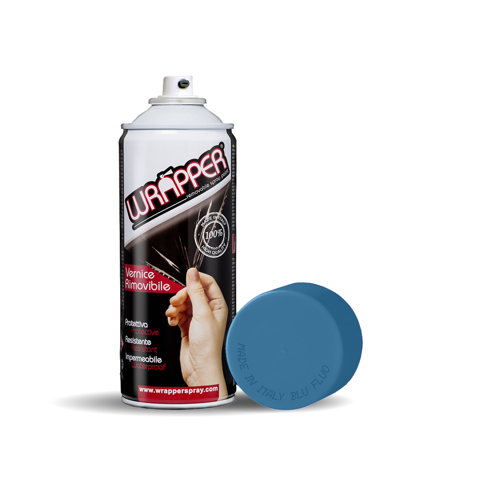 Wrapper, Pellicola Spray Rimovibile, 400 Ml - Azzurro Fluo