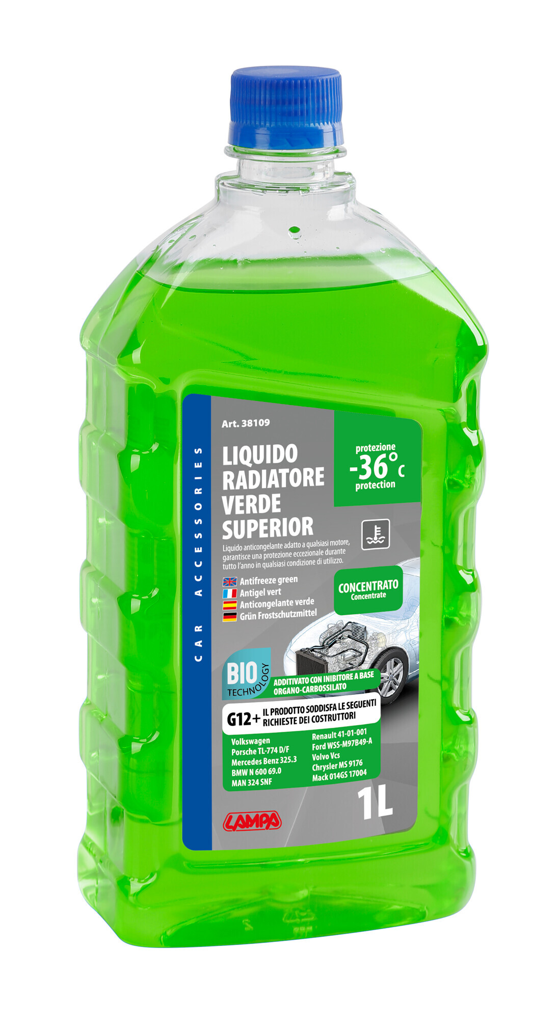SuperioR-Verde G12+, Liquido Antigelo Radiatore (-36°c) - 1 L