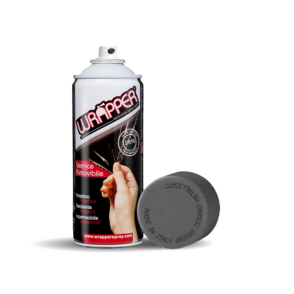 Wrapper, Pellicola Spray Rimovibile, 400 Ml - Grigio Titanio Metallizzato