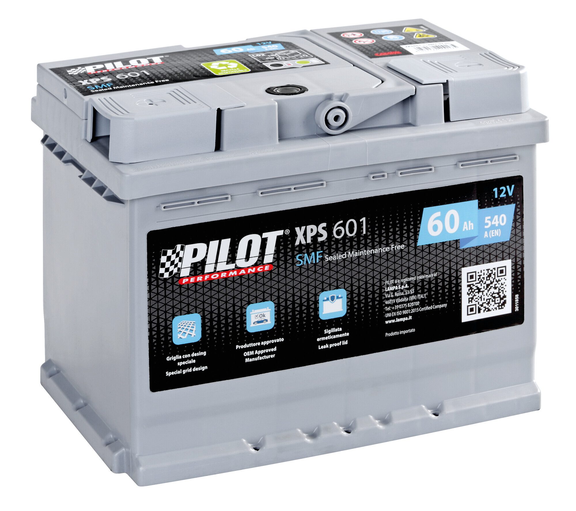 Batteria 12v - Pilot Smf - 60 Ah - 540 A - l2