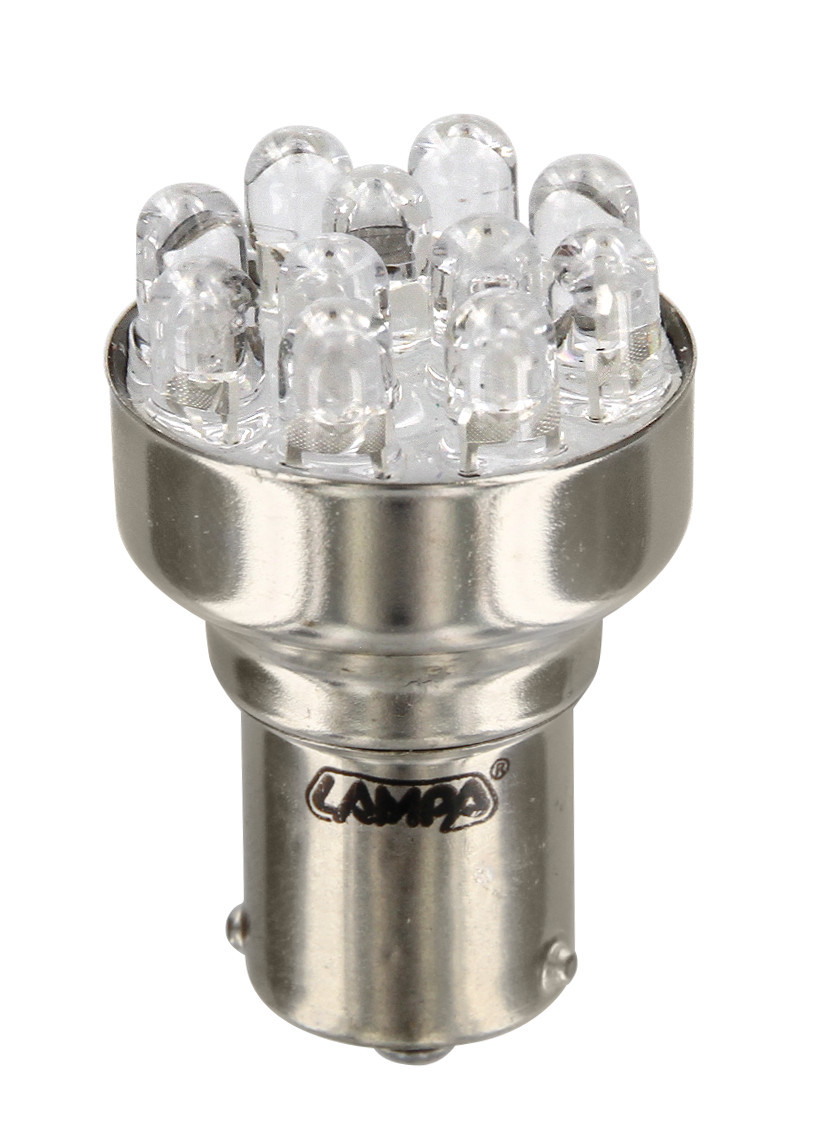 12v Lampada MultI-Led 11 Led - (py21w) - Bau15s - 1 Pz  - Scatola - Arancio