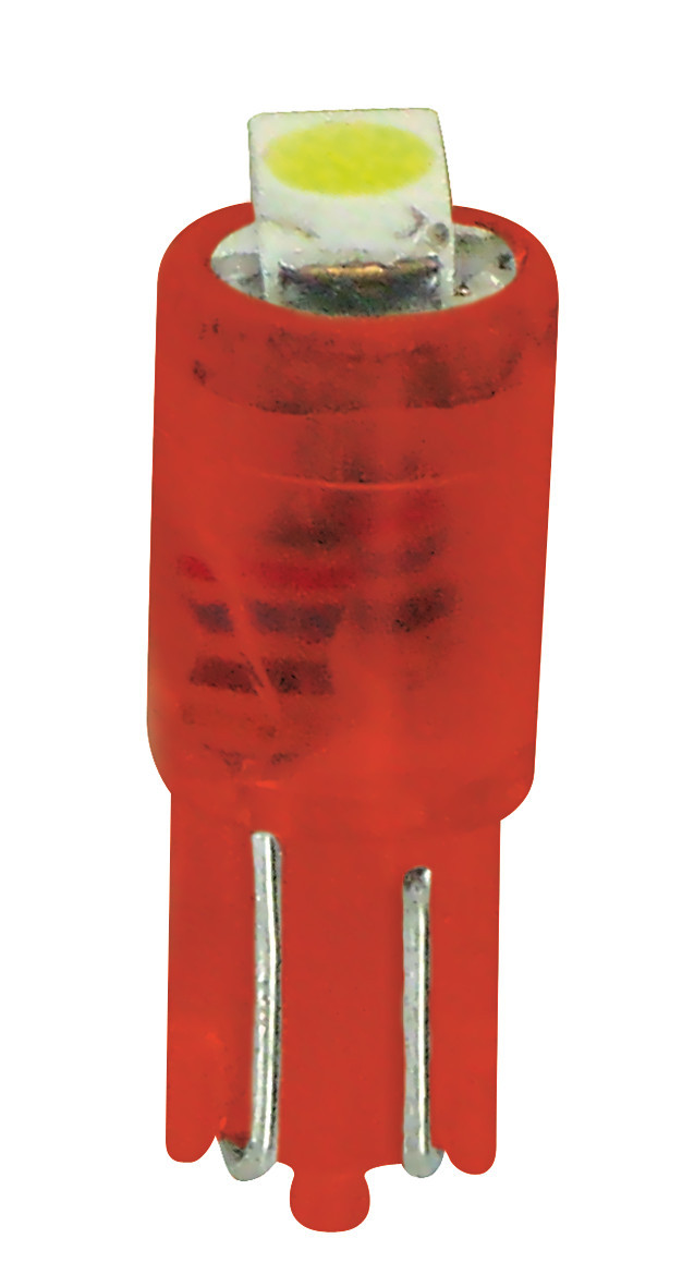 12v HypeR-Led 2 - 1 Smd X 2 Chips - (t5) - W2x4,6d - 2 Pz  - D/blister - Rosso