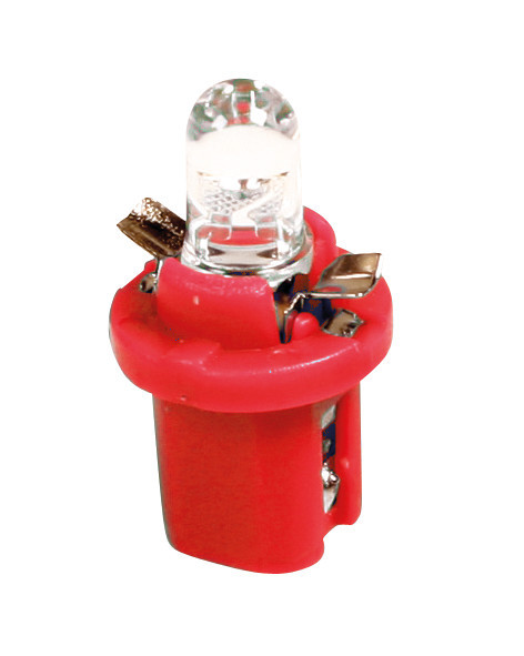 12v Lampada Cruscotto 1 Led - B8,5d - 2 Pz  - Scatola - Rosso