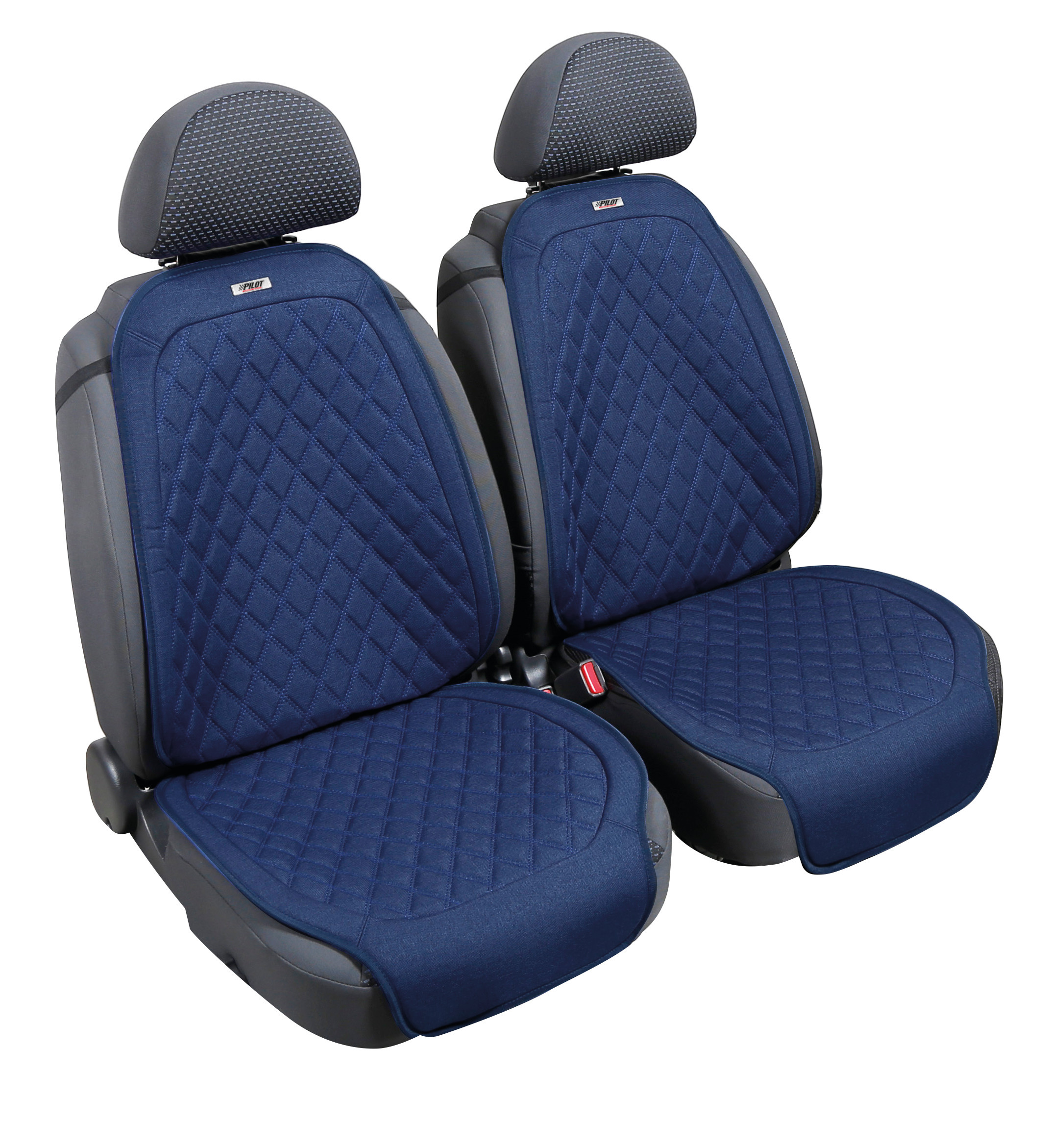 Venice, Coppia Coprisedili Anteriori In Fresco Tessuto TeknO-Lino Di Poliestere - Blu