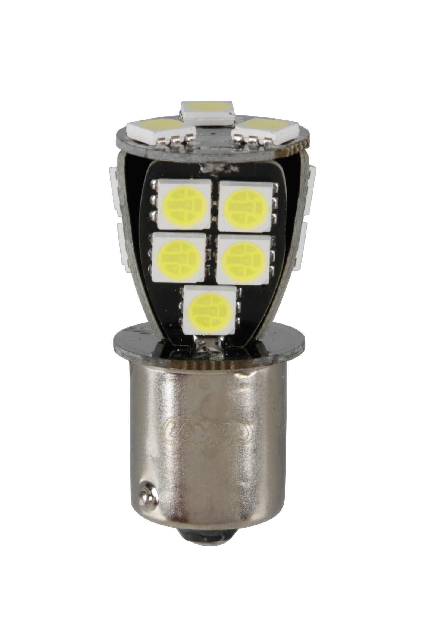 24/32v Led Series - 18 Smd X 1 Chip - (p21w) - Ba15s - 1 Pz  - Scatola - Bianco - Doppia Polarità - Resistenza Incorporata
