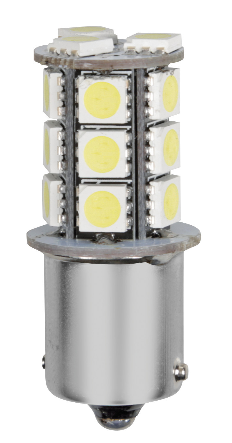 12v Led Series - 18 Smd X 3 Chips - (p21w) - Ba15s - 1 Pz  - Scatola - Bianco