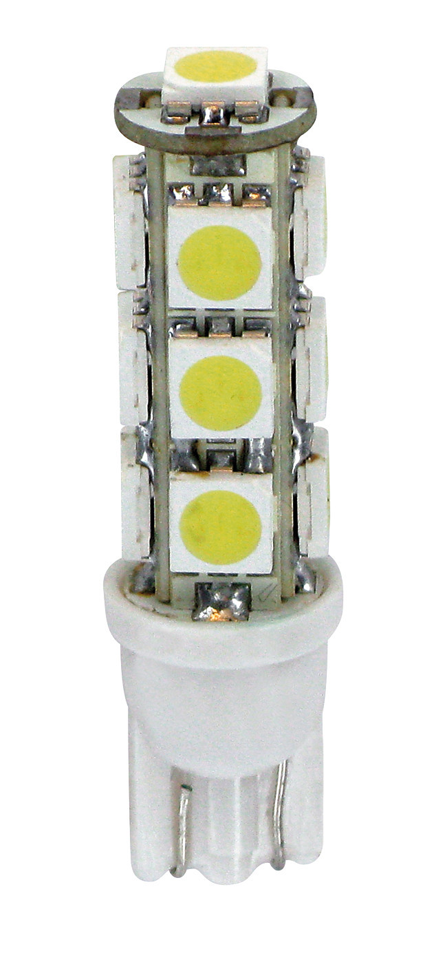 12v HypeR-Led 39 - 13 Smd X 3 Chips - (t10) - W2,1x9,5d - 2 Pz  - D/blister - Bianco - Doppia Polarità