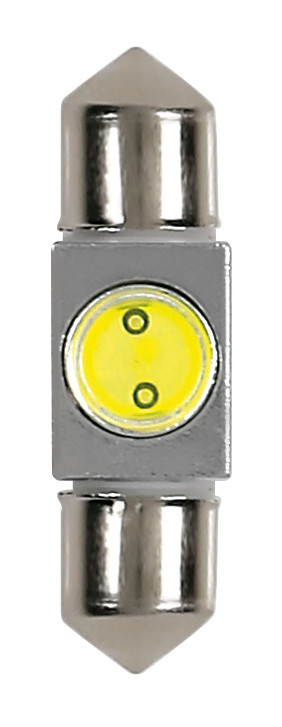 12v Led Series - 1 Smd X 2 Chips - (c5w) - 10x36 Mm - Sv8,5-8 - 1 Pz  - Scatola - Bianco