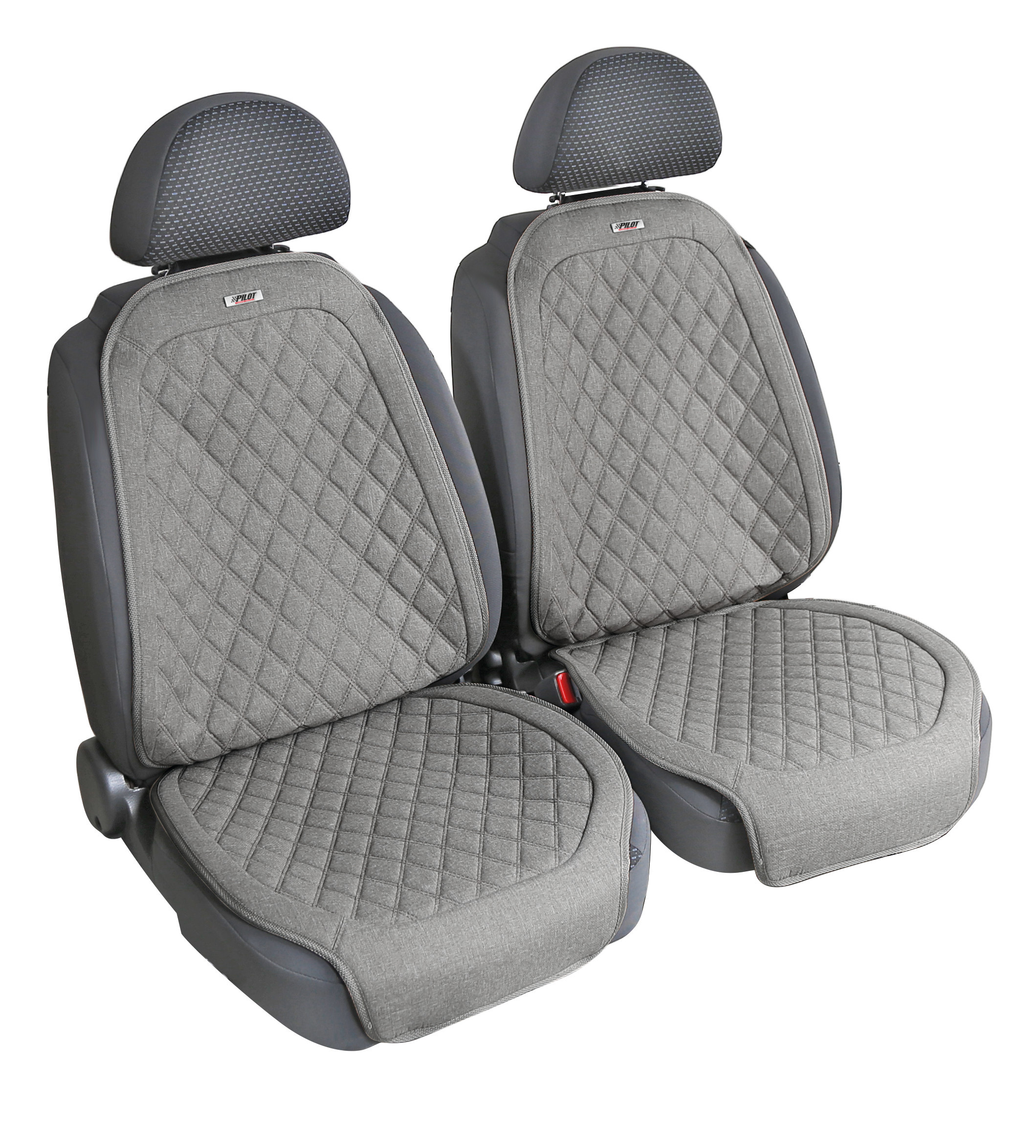 Venice, Coppia Coprisedili Anteriori In Fresco Tessuto TeknO-Lino Di Poliestere - Grigio