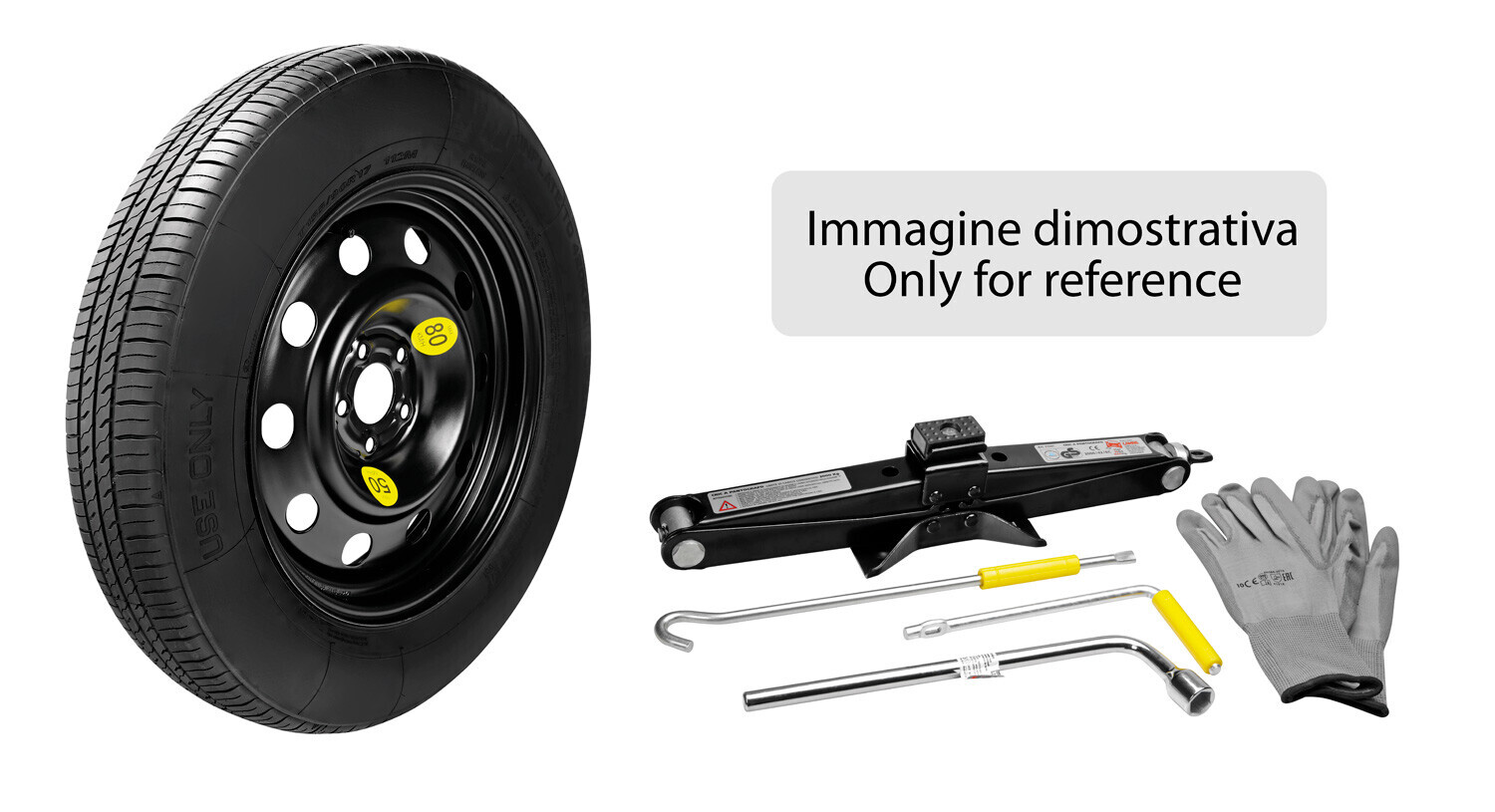 Acciaio - 125/85-16 - Kit Ruotino Di Scorta