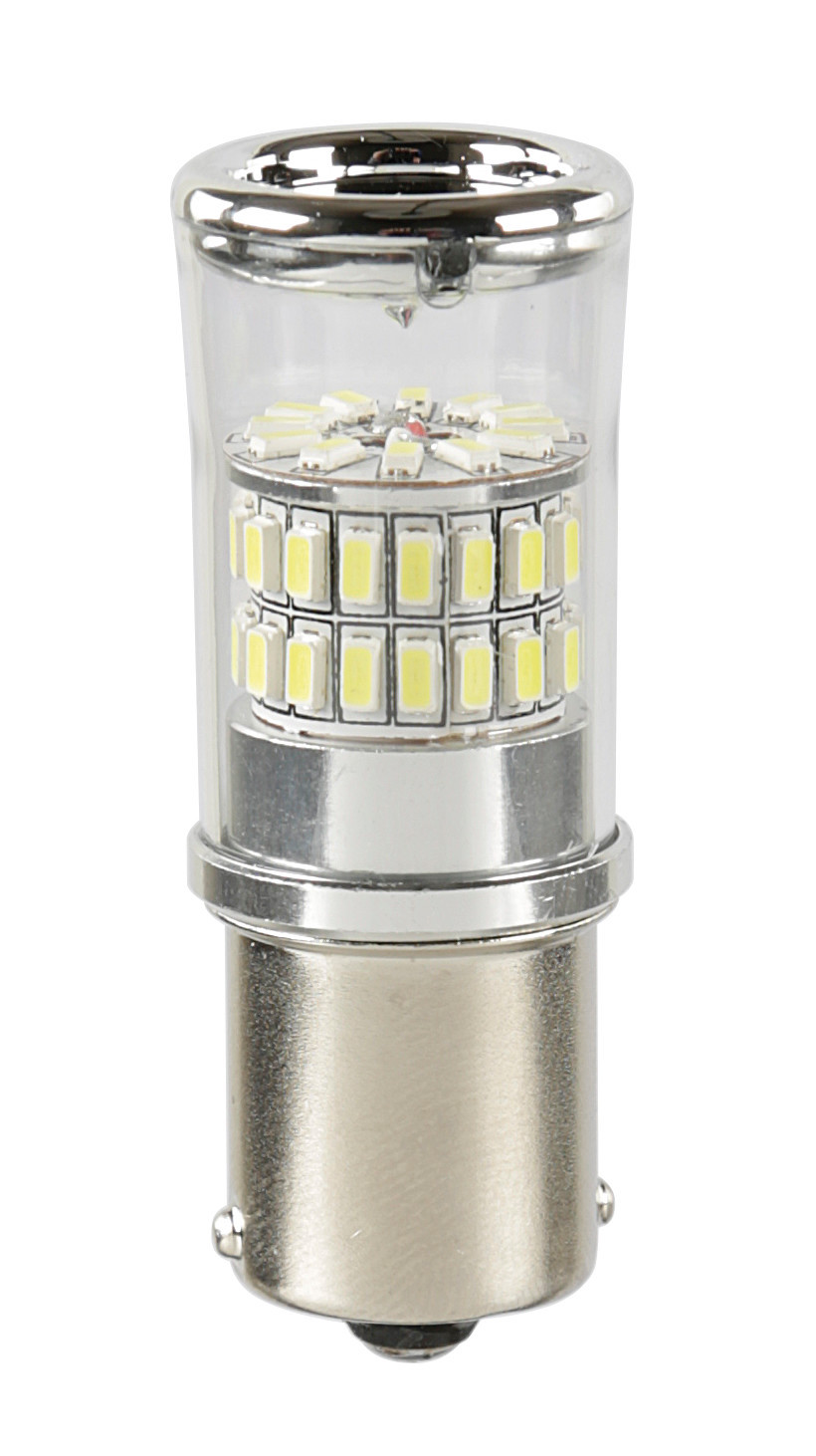 12/28v Led Series - 48 Smd X 1 Chip - (p21w) - Ba15s - 1 Pz  - D/blister - Bianco - Doppia Polarità