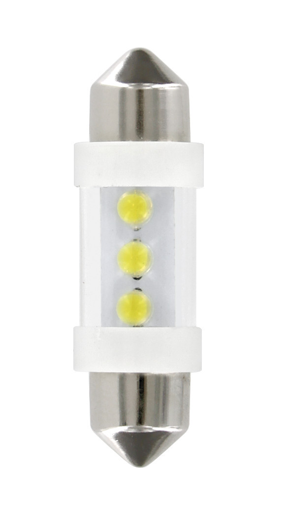 12v Led Series - 3 Led - (c5w) - 10x35 Mm - Sv8,5-8 - 2 Pz  - D/blister - Bianco