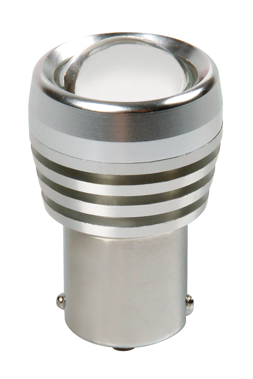 12v Led Series - 2 Super Chips + 3 Chips - (p21w) - Ba15s - 1 Pz  - D/blister - Bianco