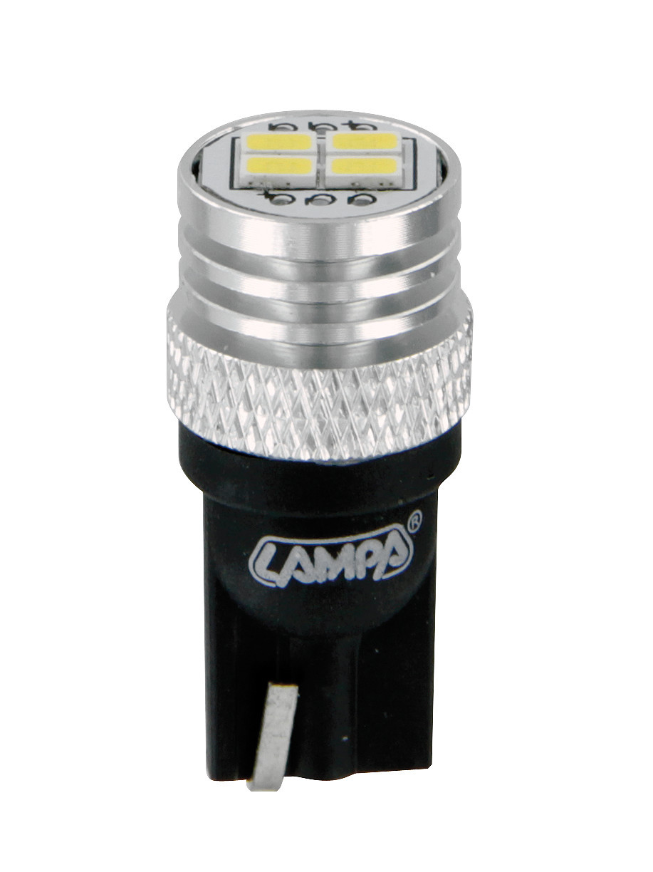 12v MegA-Led 12 - 4 Smd X 3 Chips - (t10) - W2,1x9,5d - 2 Pz  - D/blister - Bianco - Doppia Polarità