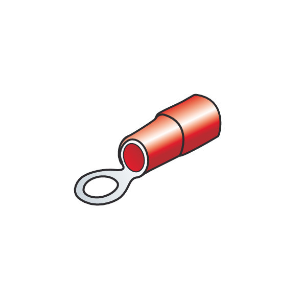 10 Terminali - Capicorda Ad Anello - Rosso