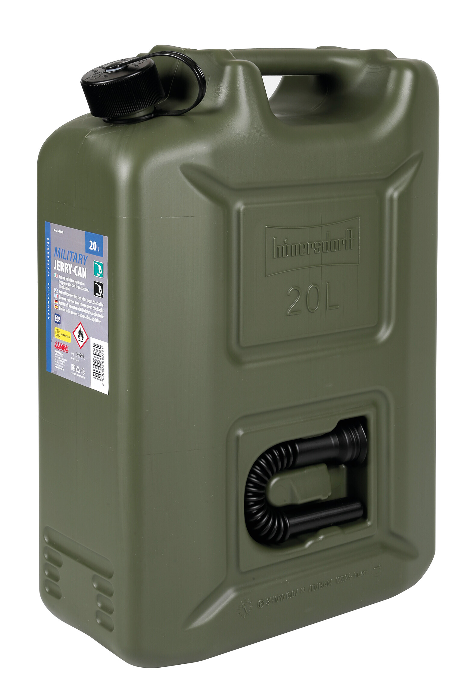 Tanica Carburante In Polietilene, Modello Militare - 20 L