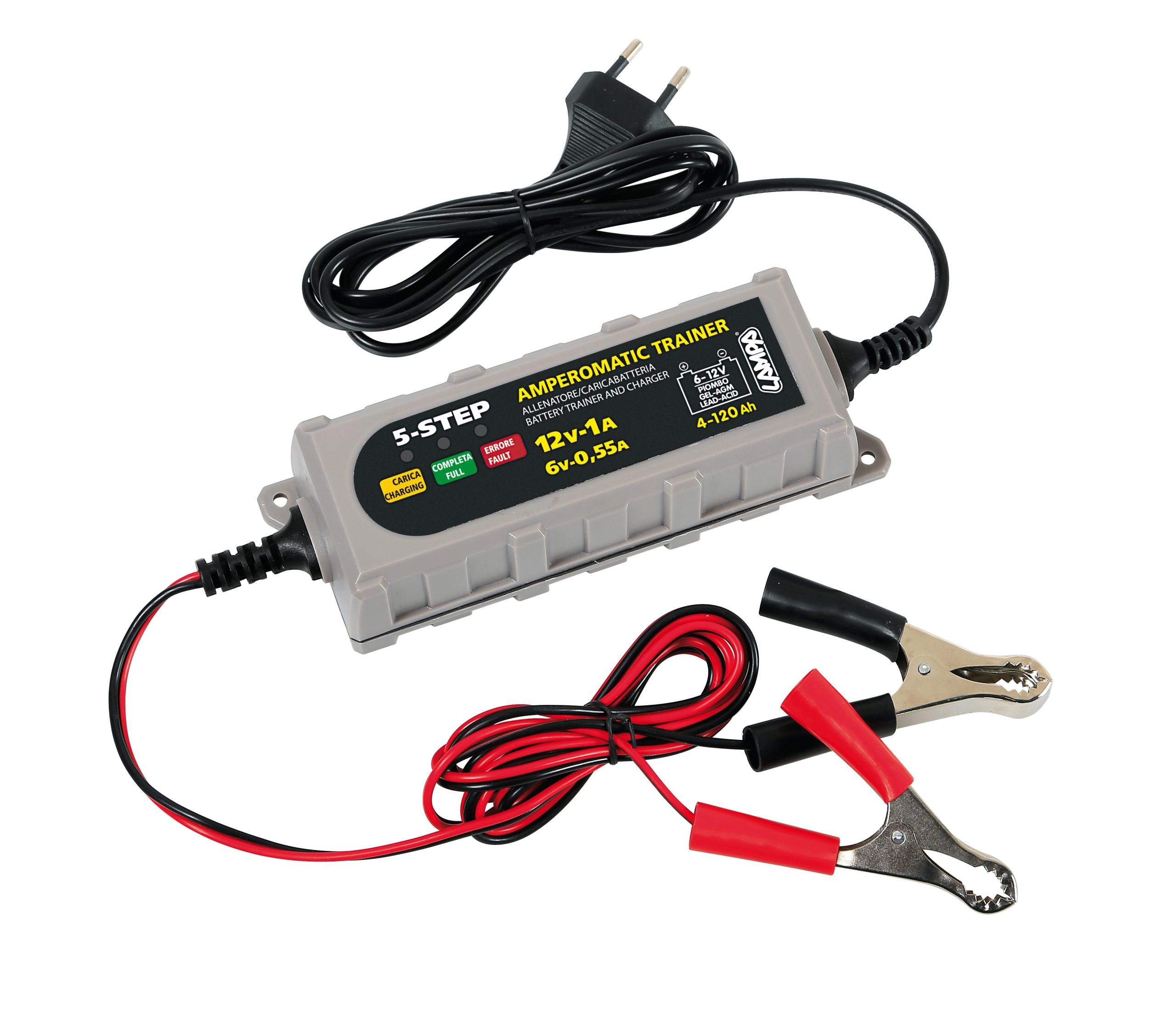 Amperomatic Trainer, Caricabatteria Intelligente, 6/12v - 0,55/1a