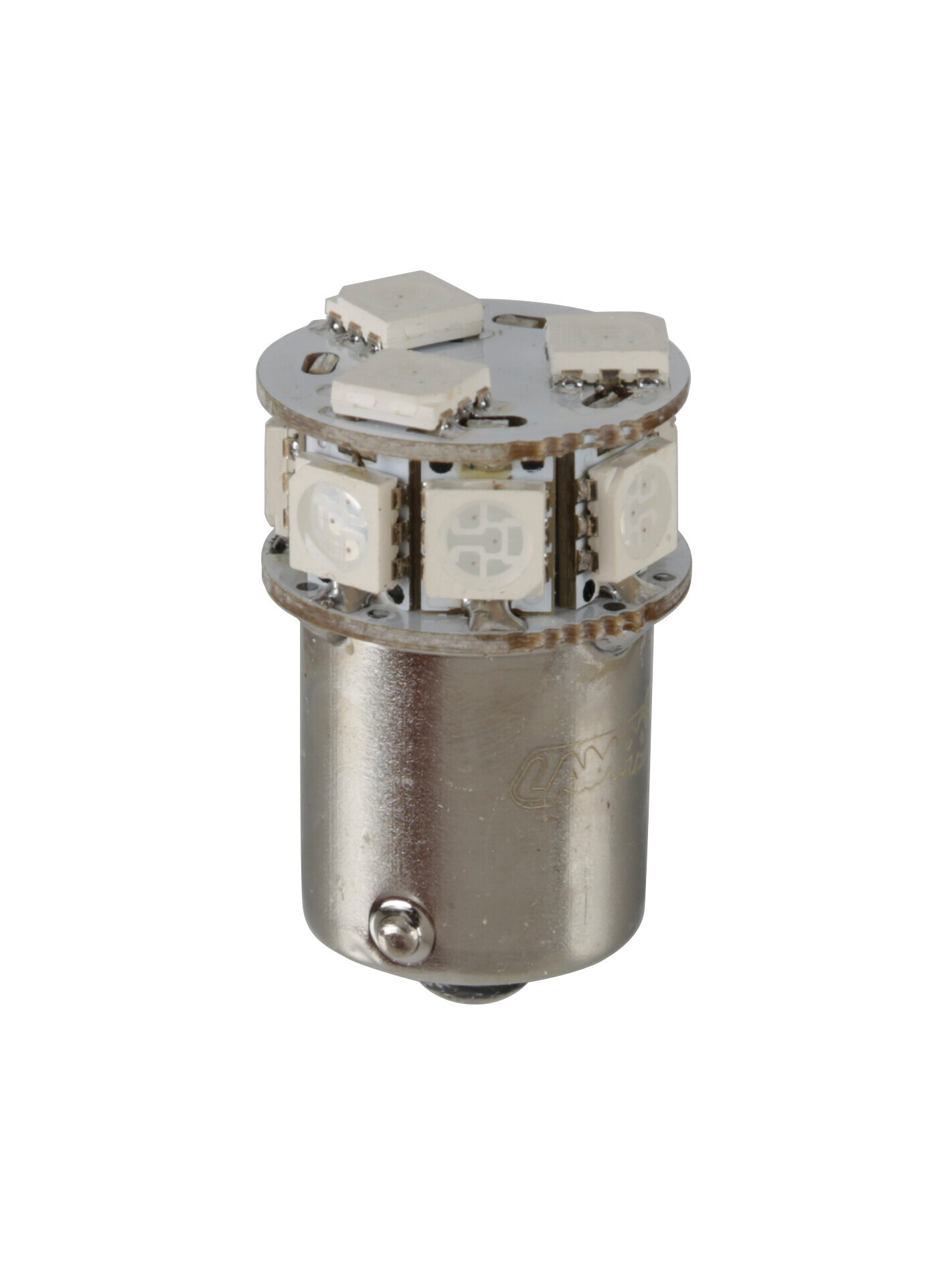 24/32v Led Series - 10 Smd X 1 Chip - (p21w) - Ba15s - 1 Pz  - Scatola - Rosso - Doppia Polarità - Resistenza Incorporata