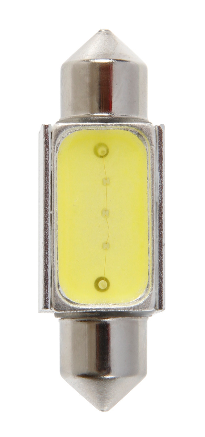 12v Led Series - 2 Super Chips + 3 Chips - (c5w) - 12x36 Mm - Sv8,5-8 - 1 Pz  - D/blister - Bianco - Resistenza Incorporata